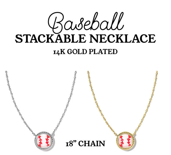 Baseball Stackable Necklace