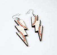Baseball Lightning Bolt Dangles