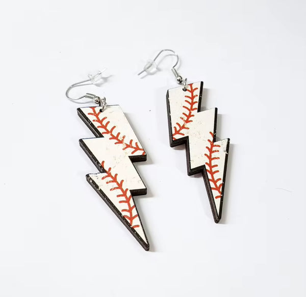 Baseball Lightning Bolt Dangles