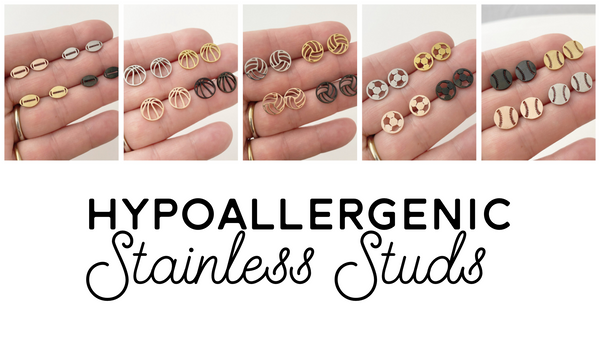 Hypoallergenic Stainless Studs - Sports
