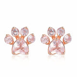 Rose Gold Paw Print Studs