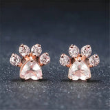 Rose Gold Paw Print Studs